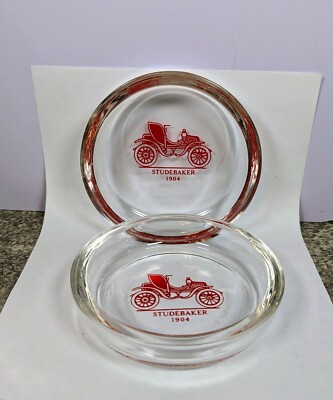 1904 Studebaker Antique Car Ashtray Small Glass Bowl Vintage Ash Tray Ashtray