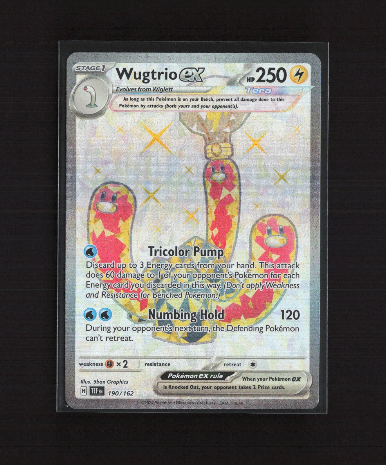 Wugtrio ex 190/162 Temporal Forces Ultra Rare Full Art Holo