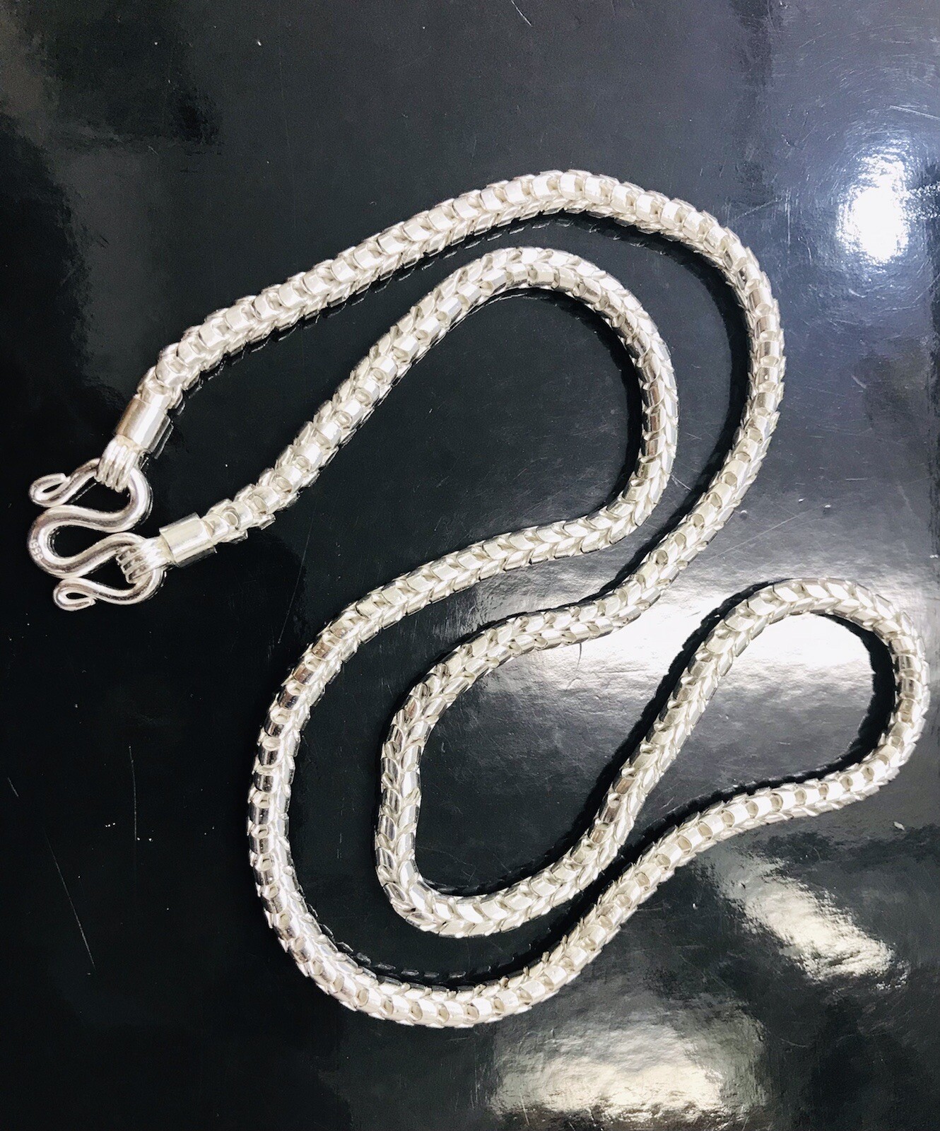 ☆全て刻印あり☆Sv,925まとめ売り【総重量58g】 999 FINE silver Handmade Dragon Scale Chain Necklace Appr