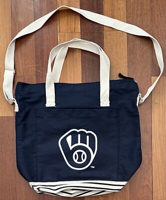 HIT Promotional Products MLB Milwaukee Brewers Zipper Tote Bag FREE SHIPPING