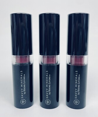 Lot of 3 Savvy Minerals By Young Living Lipstick Lip Color # 21751 Bedazzled
