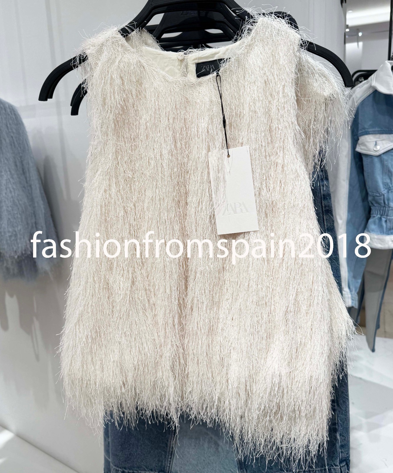 ZARA NEW WOMAN FRINGED CROP TOP ECRU XS-XL 8741/056/712 | eBay