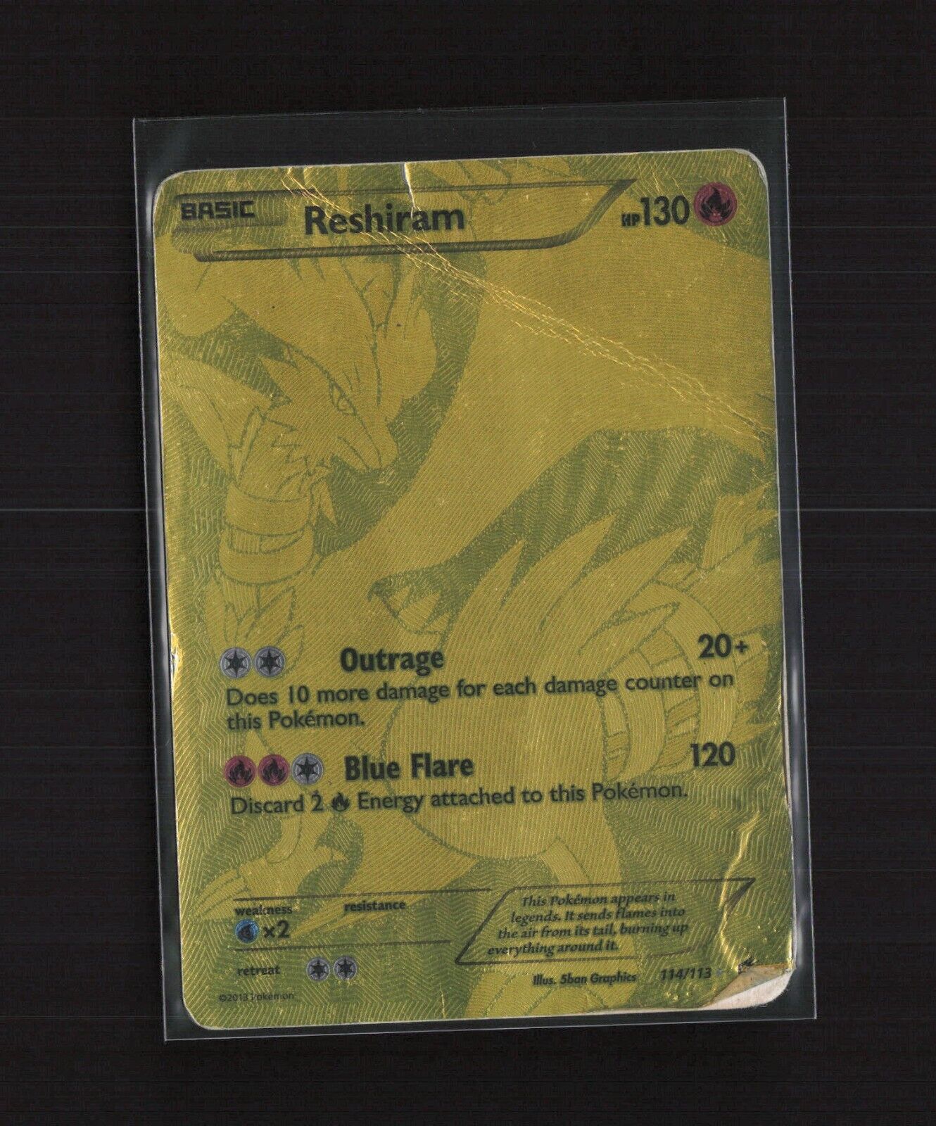 Reshiram 114/113 Legendary Treasures Gold Secret Rare Full Reshiram 114/113 Legendary Treasures Gold Secret Rare Full