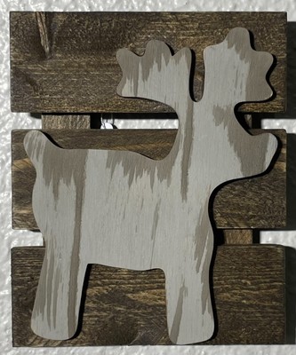 Rustic Deer Collage Decor Pine Wood Pallet Wall Art Sign Plaque Handmade Items