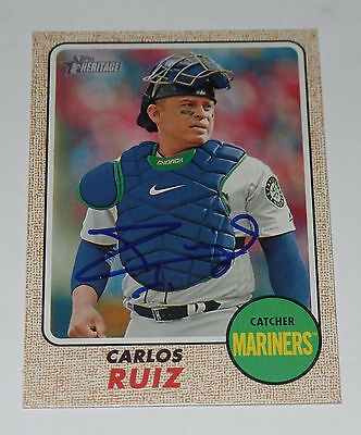 CARLOS RUIZ SIGNED AUTO'D 2017 TOPPS HERITAGE CARD #292 SEATTLE MARINERS PHILLIE