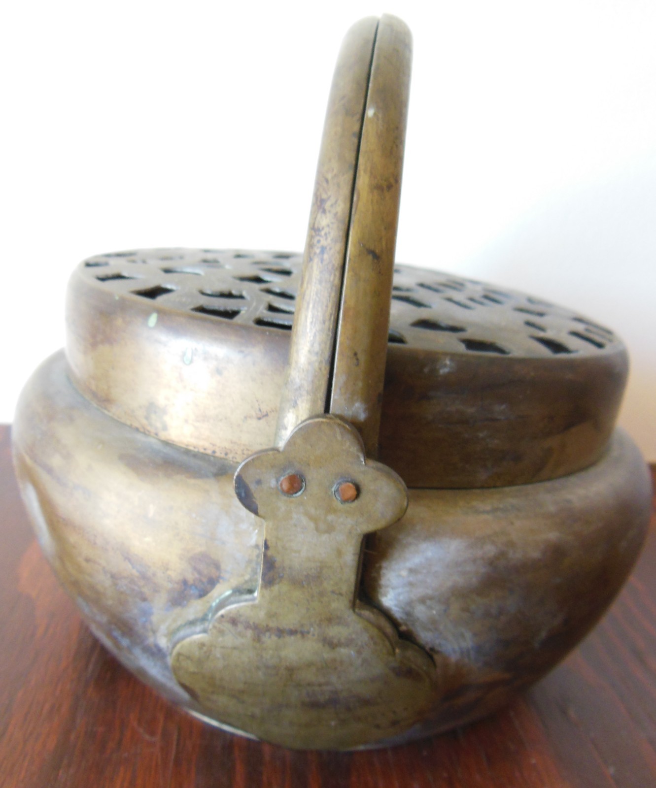 Antique Chinese Incense Burner Censer Cricket Cage Box Reticulated w/ Lid *LARGE