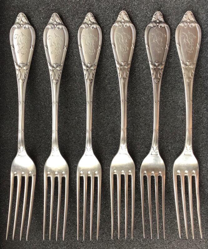 RUSSIA Imperial Silver 84 Set of 6 Dining Forks GUSTAV  KLINGERT  ( Original )