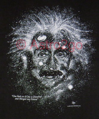 GLOW ALBERT EINSTEIN--Space Stars Galaxies Night Astronomy Science T shirt S-4X