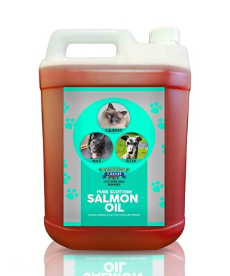 Salmon Oil Dogs Cats & Ferrets 100% Pure Rich in Omega 3 5L