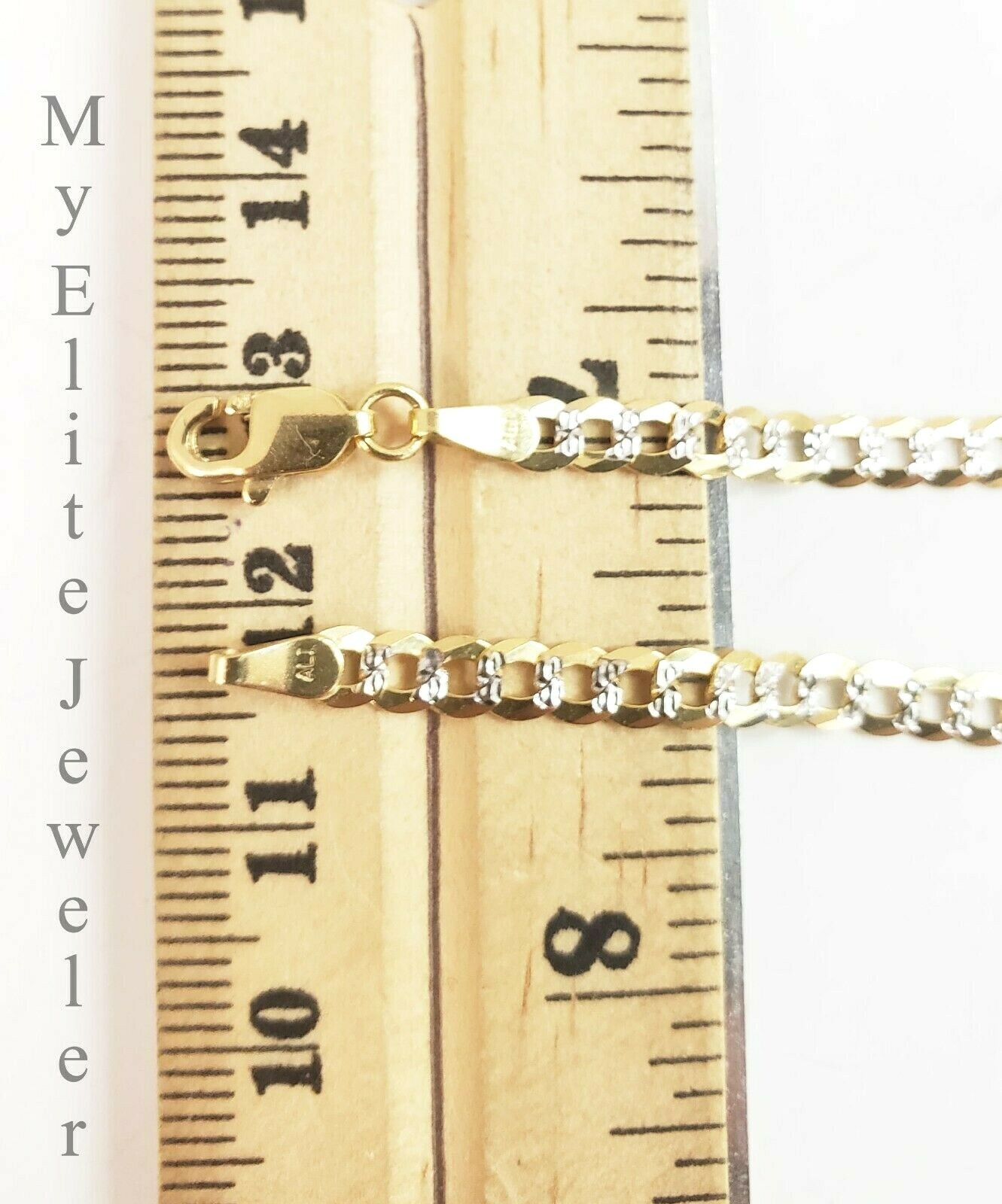 Pre-owned My Elite Jeweler Men's Ladies 10k Solid Cuban Link Diamond Cuts Gold Bracelet Yellow Gold 7 Inch
