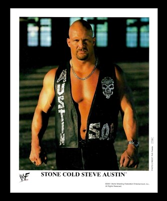 WWE STONE COLD P-544 OFFICIAL LICENSED ORIGINAL 8X10 PROMO PHOTO FROM 2001 RARE