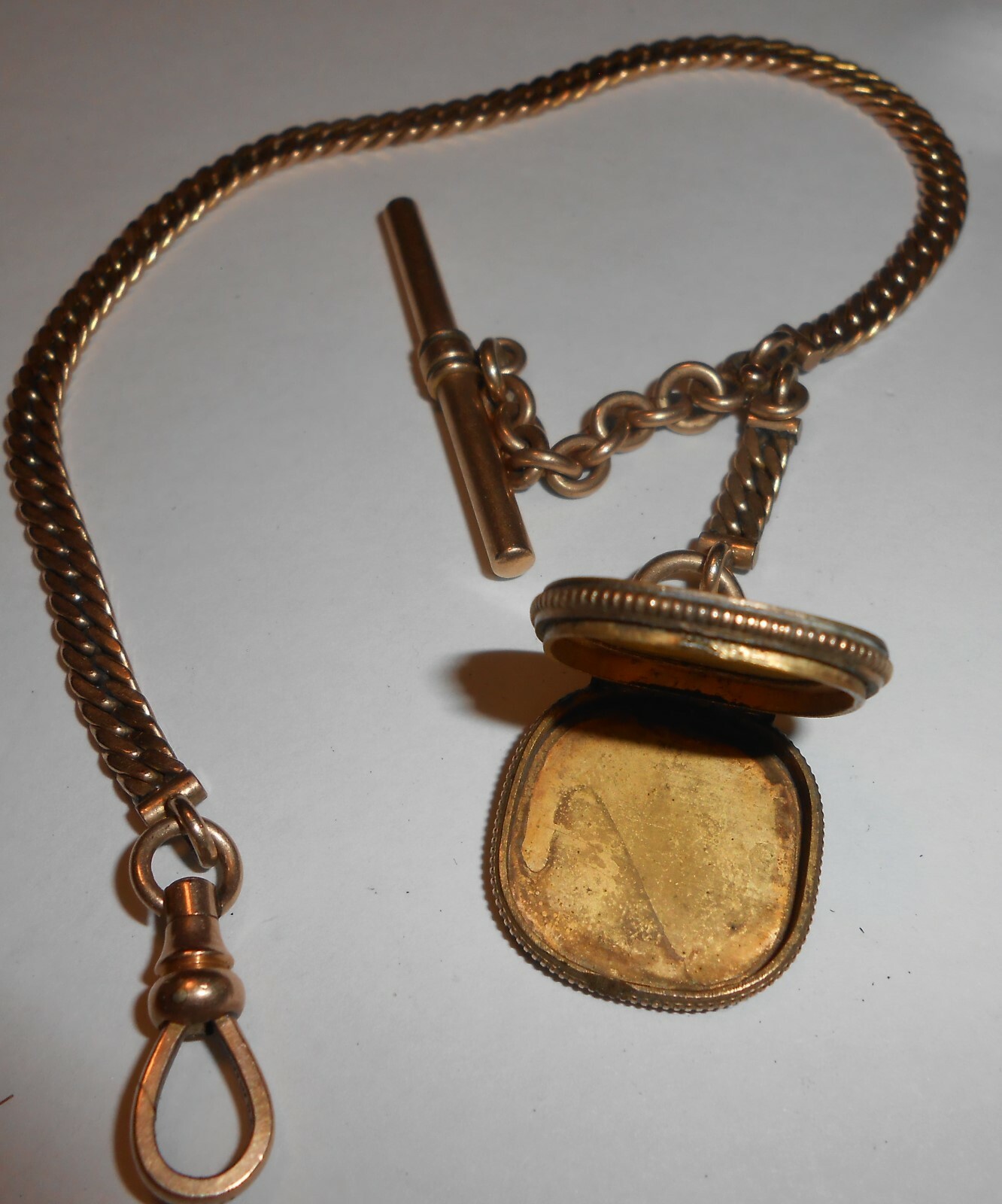 Vintage Rolled Gold Watch Chain With Locket