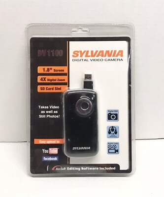 Sylvania Digital Video Camera DV1100 1.8 Screen 4X Zoom SD Card Slot Camcorder