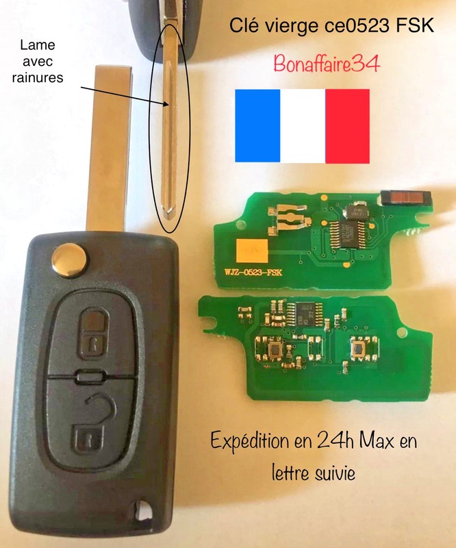 ClÃ© Vierge Ce0523 Ce0536 Fsk Jumpy Expert + 2009 / 3008 5008 308 +2009