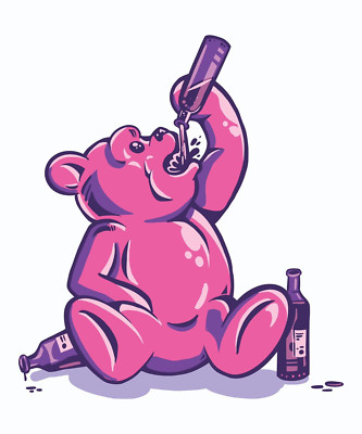 Gummy Bear Drinking Beer Sticker Decal