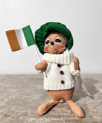 Annalee Doll RARE 2013 Irish Flag Sweater Boy Mouse 6 H, St Patricks Day  