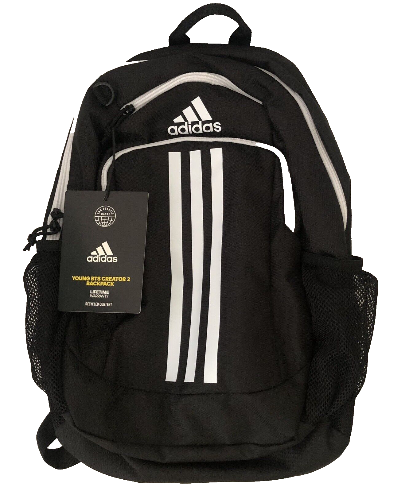 ADIDAS Kids School Backpack Black / White Young BTS Creator 2