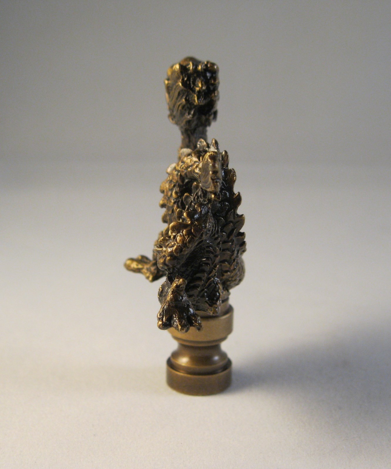 Lamp Finial-SERPENT/DRAGON-Aged Brass Finish, Highly detailed metal casting,FS