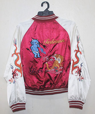 ジャケット・アウター Tedman Devil 1991 Reversible Sukajan 44 SUKAJAN TED COMPANY TEDMAN DEVIL AIR FORCE EMBROIDERY JAPAN