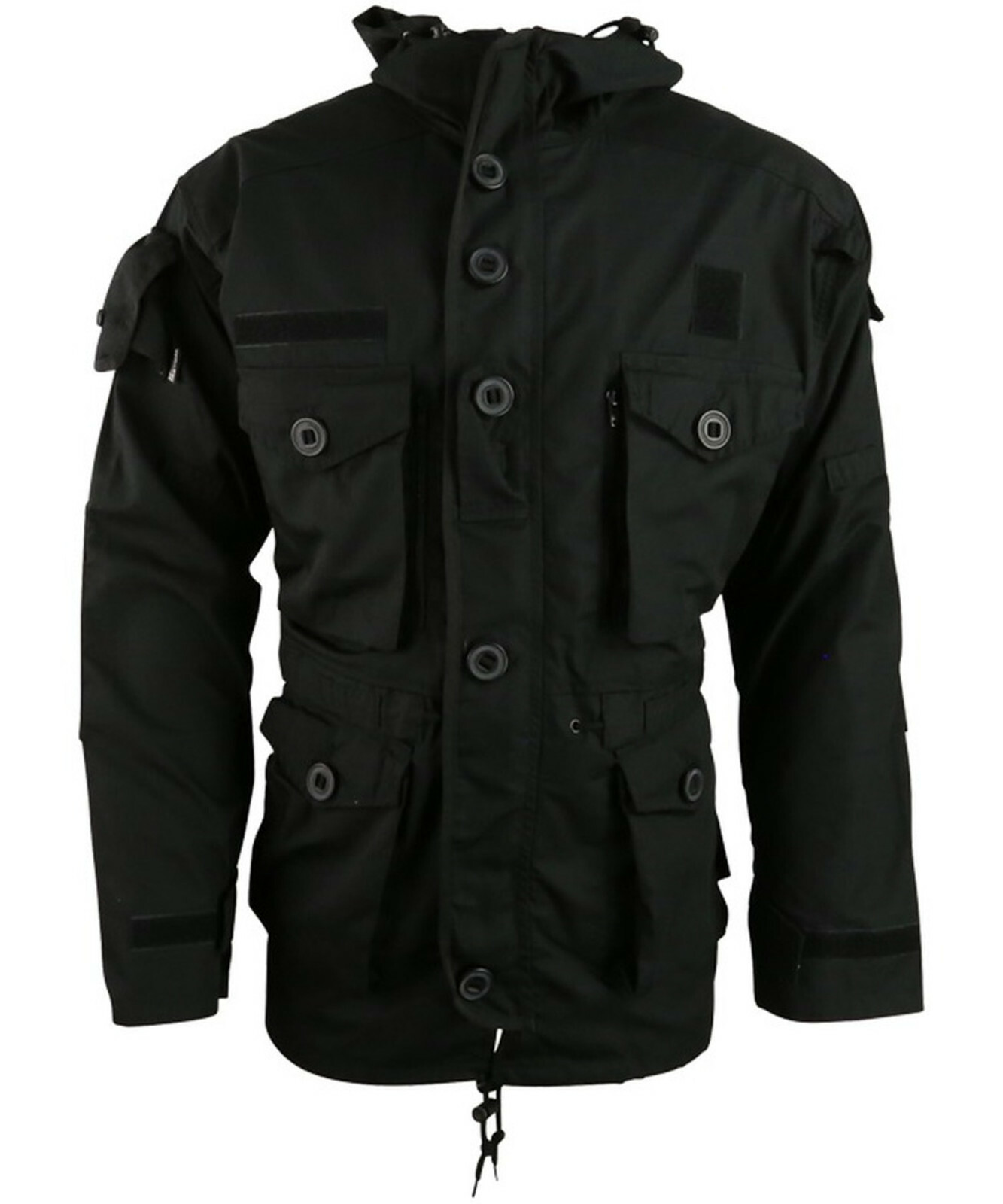 British Army Black Special Forces SAS Style Assault Hooded Smock Jacket