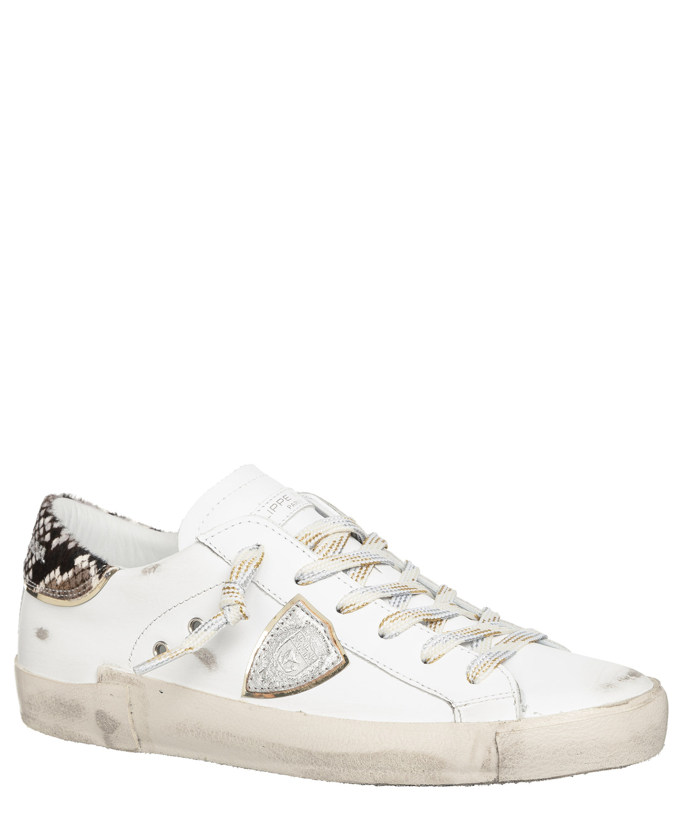 PHILIPPE MODEL PHILIPPE MODEL SNEAKER DAMEN PRSX PRLD-VY09 VEAU PYTHON - BLANC BEIGE LEDER