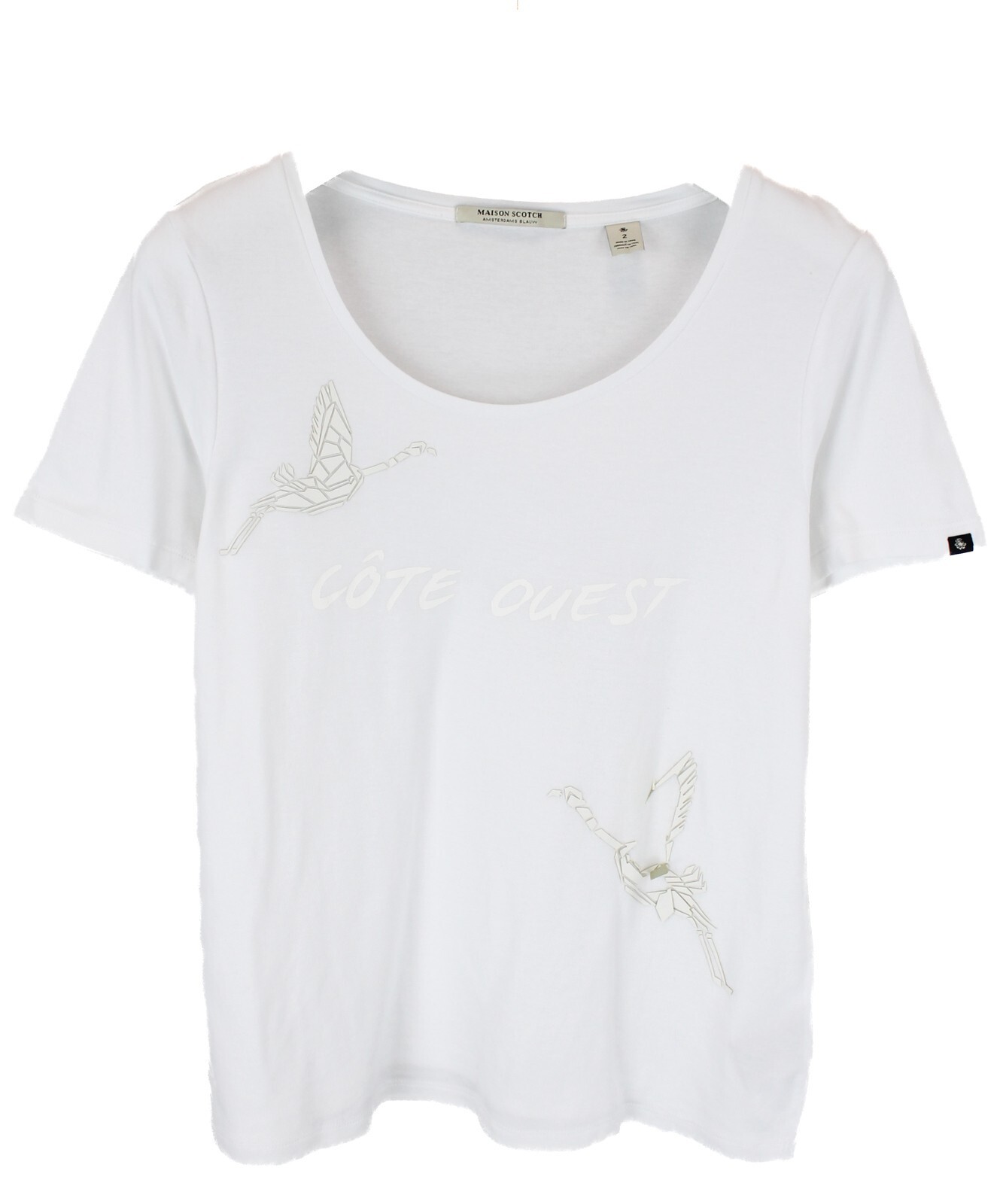 メゾンスコッチ MAISON SCOTCH 正規販売店 レディース 半袖Tシャツ RELAXED FIT SHORT SLEEVE BURNOUT TEE 137352 1200 CADILLA MAISON SCOTCH T-Shirt Women's L/XL Short Sleeve Crew Neck