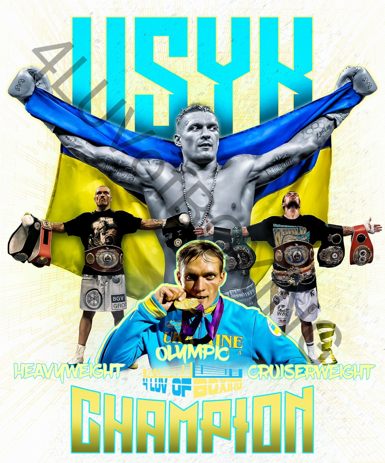 Oleksandr Usyk 4LUVofBOXING Poster Boxing wall art | eBay