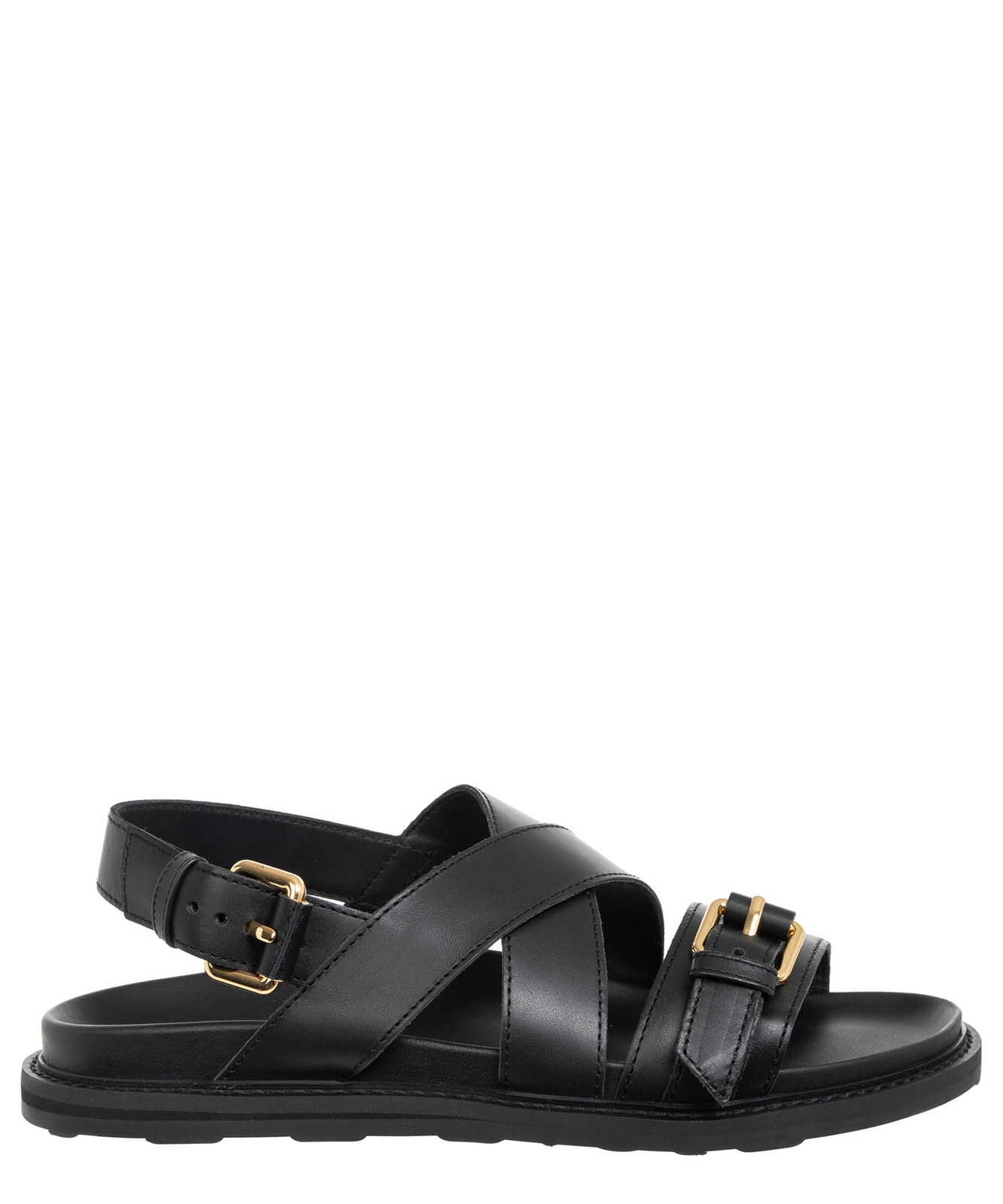 Moschino sandals men MB16263G0MGA0000 Black leather logo