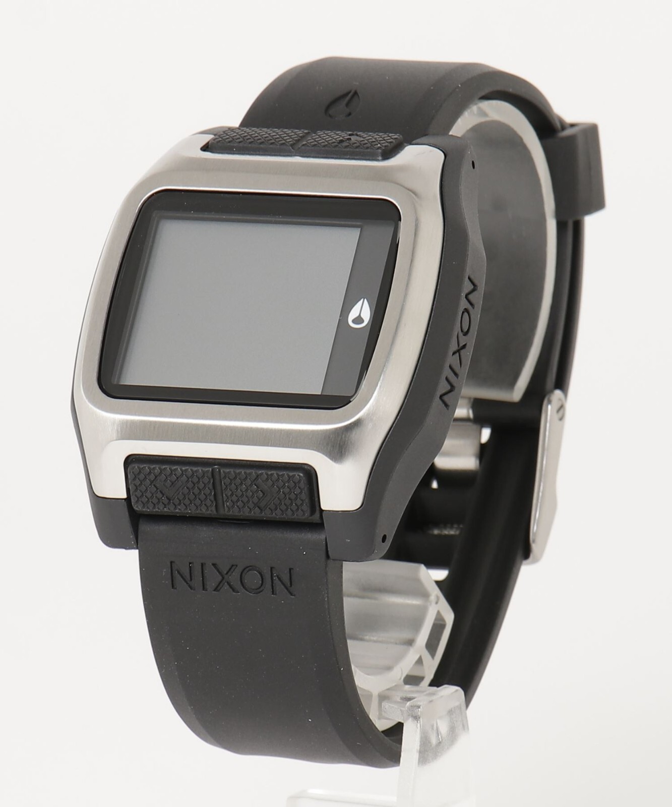 Pre-owned Nixon High Tide Men's Digital Surfing Watch Quartz Silver Resin Silicone Band