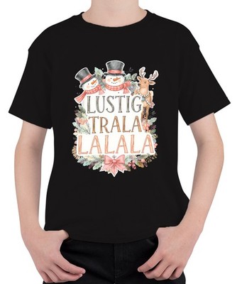 LUSTIG TRALA LALALA Weihnachten Schneemann Rentier Niedlich Retro Unisex Kinder 