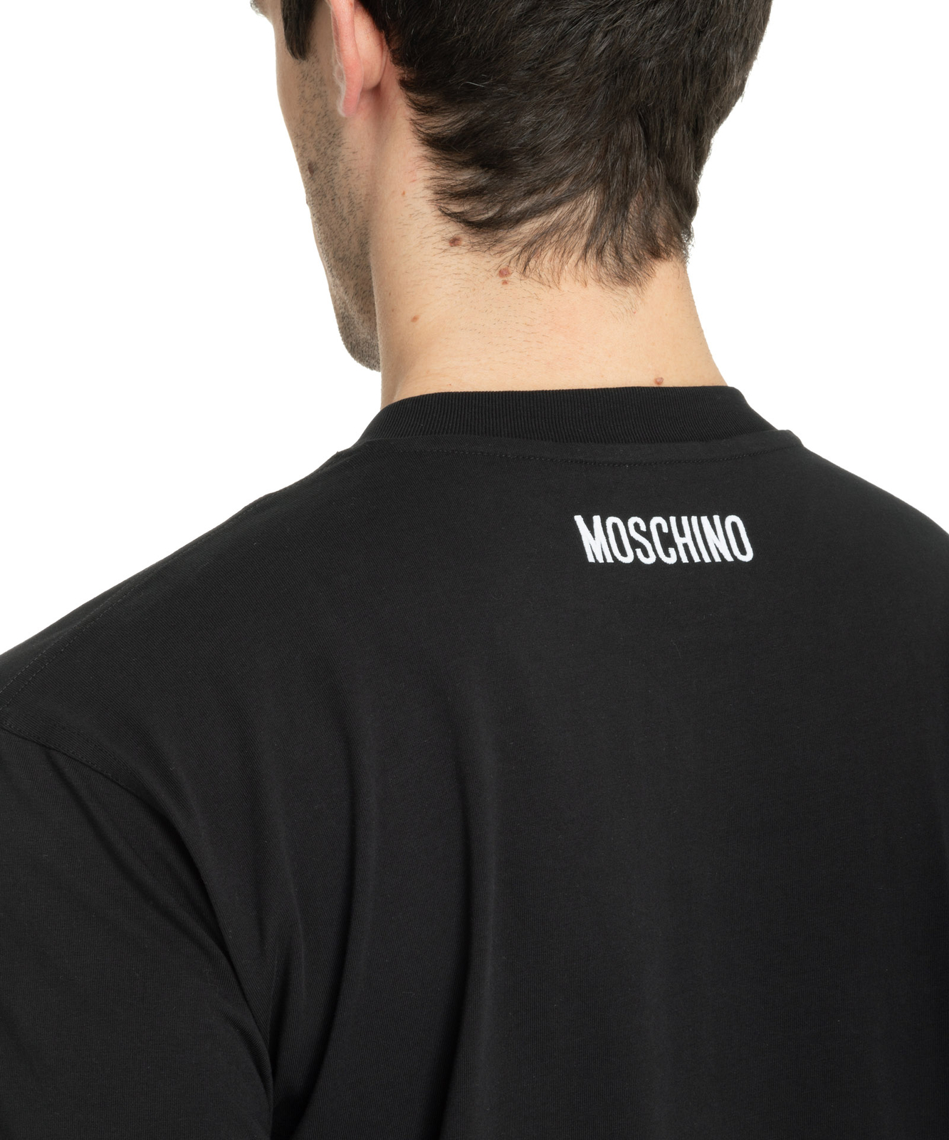 Moschino エックフリントクルネックTシャツ 251ZZA07150241 1555 Moschino t-shirt men 251ZZA07140241-1555 Black round collar