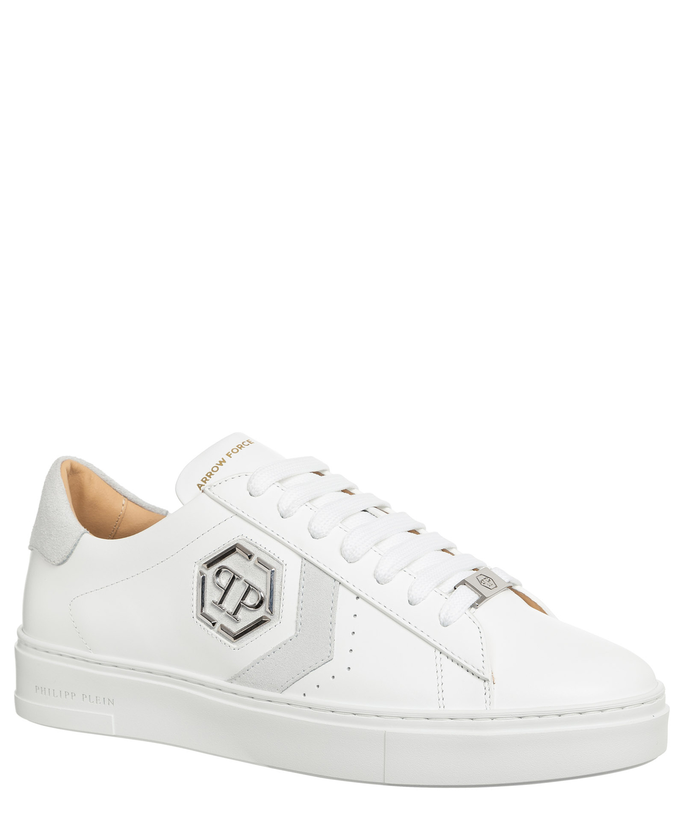 PHILIPP PLEIN PHILIPP PLEIN SNEAKERS MEN FADS-MSC3998-PLE005N_0101 WHITE LEATHER LOGO DETAIL
