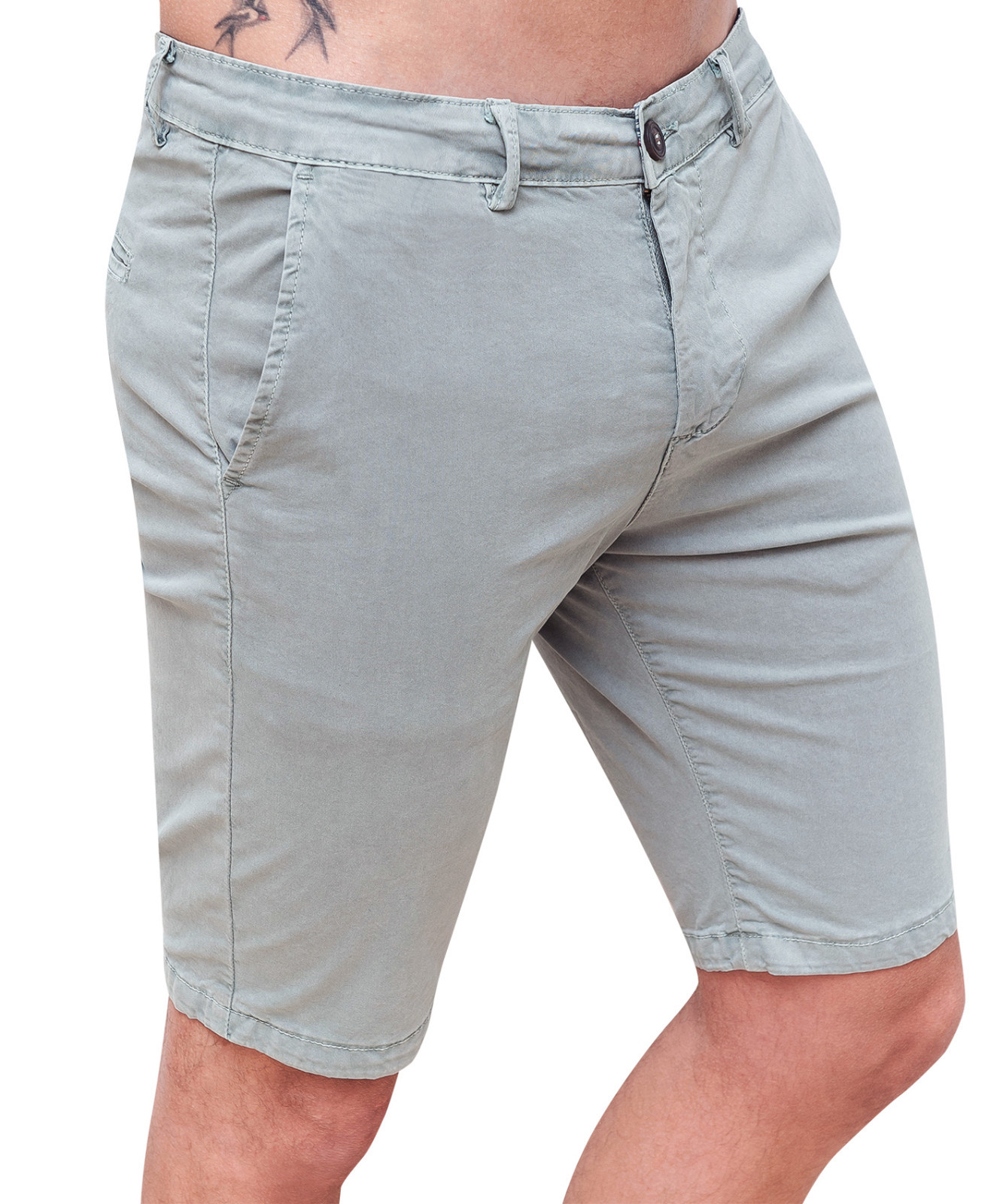 PANTALONI CORTI UOMO DIAMOND CASUAL GRIGIO SHORTS BERMUDA PANTALONCINO SLIM  FIT