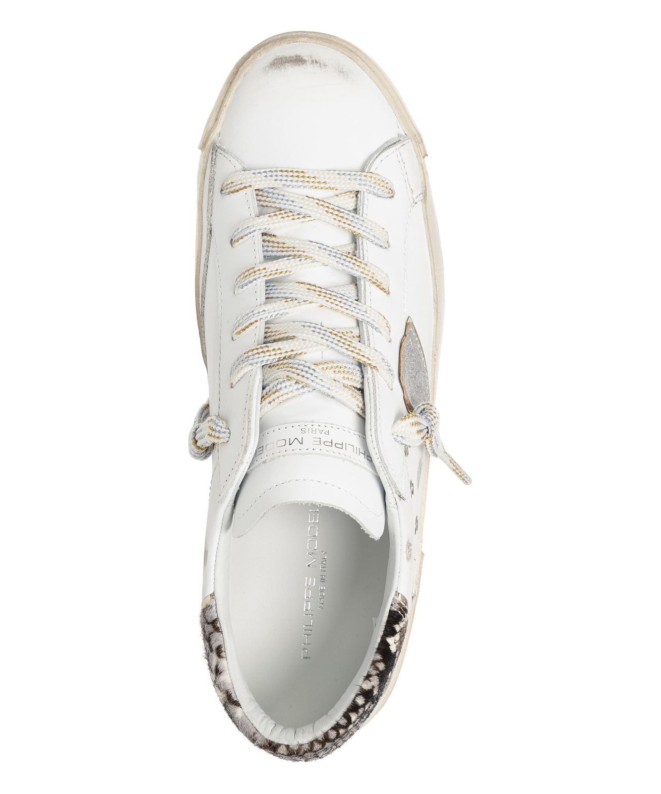 PHILIPPE MODEL PHILIPPE MODEL SNEAKER DAMEN PRSX PRLD-VY09 VEAU PYTHON - BLANC BEIGE LEDER