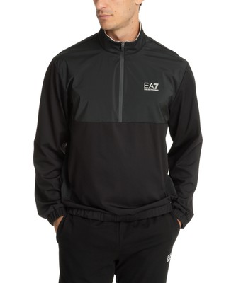 Emporio Armani EA7 zip-up sweatshirt men ventus 7 6DPM86PJUFZ1200 Black sweat