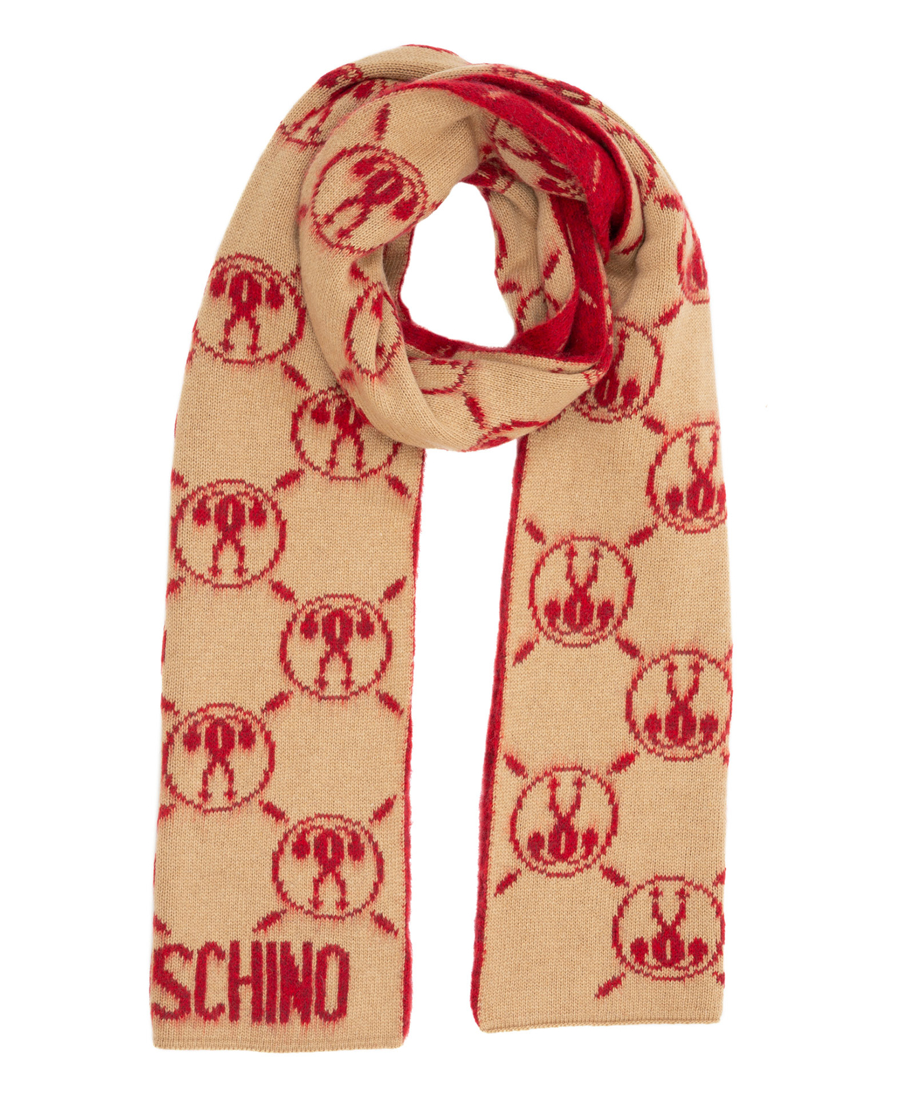 スカーフ Moschino SCARF (A33805403 0103) Moschino Silk Scarf Black Signature Design - Square Foulard