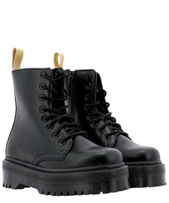 Pre-owned Dr. Martens Jadon Ii Mono Vegan Platform Boots In Nero