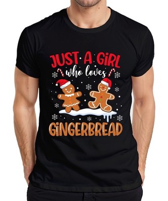 Just A Girl Who Loves Gingerbread Weihnachten Lebkuchen Herren T-Shirt