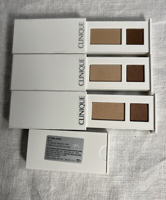 Clinique All About Shadow Duo 01 Like Mink, 0.06 oz/1.7g Ea. Travel Sz. Lot of 4