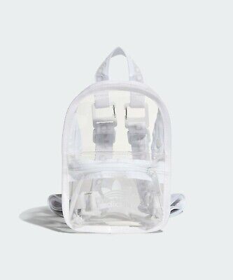 Adidas Mini Backpack Transparent Unisex Sports Bag School Travel White H51001