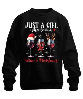 Just A Girl Who Loves Wine & Christmas - Weihnachten Weihnachtsgeschenk Christma