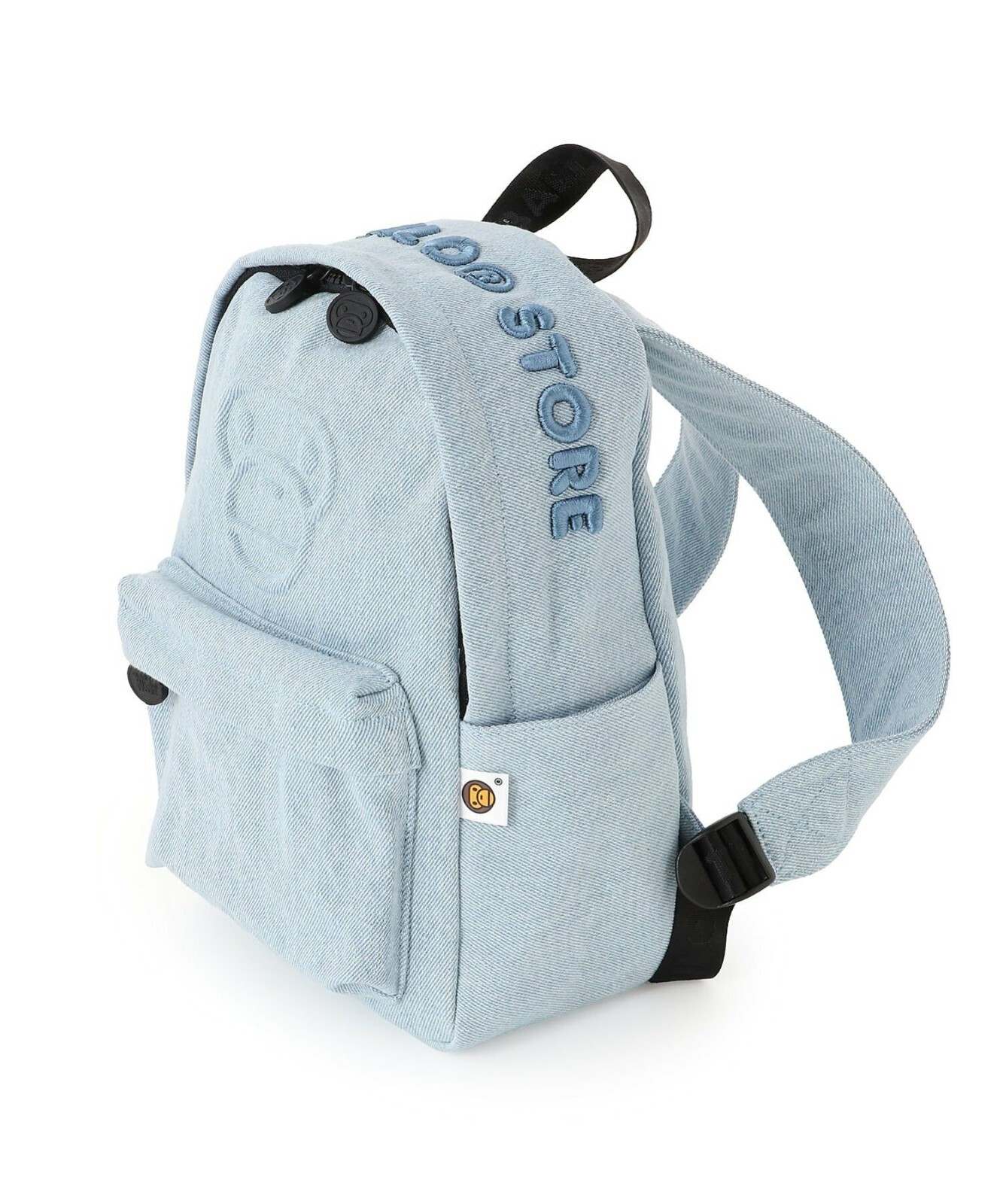 A BATHING APE BAPE BABY MILO DENIM MINI BAGPACK H11.1' × W7