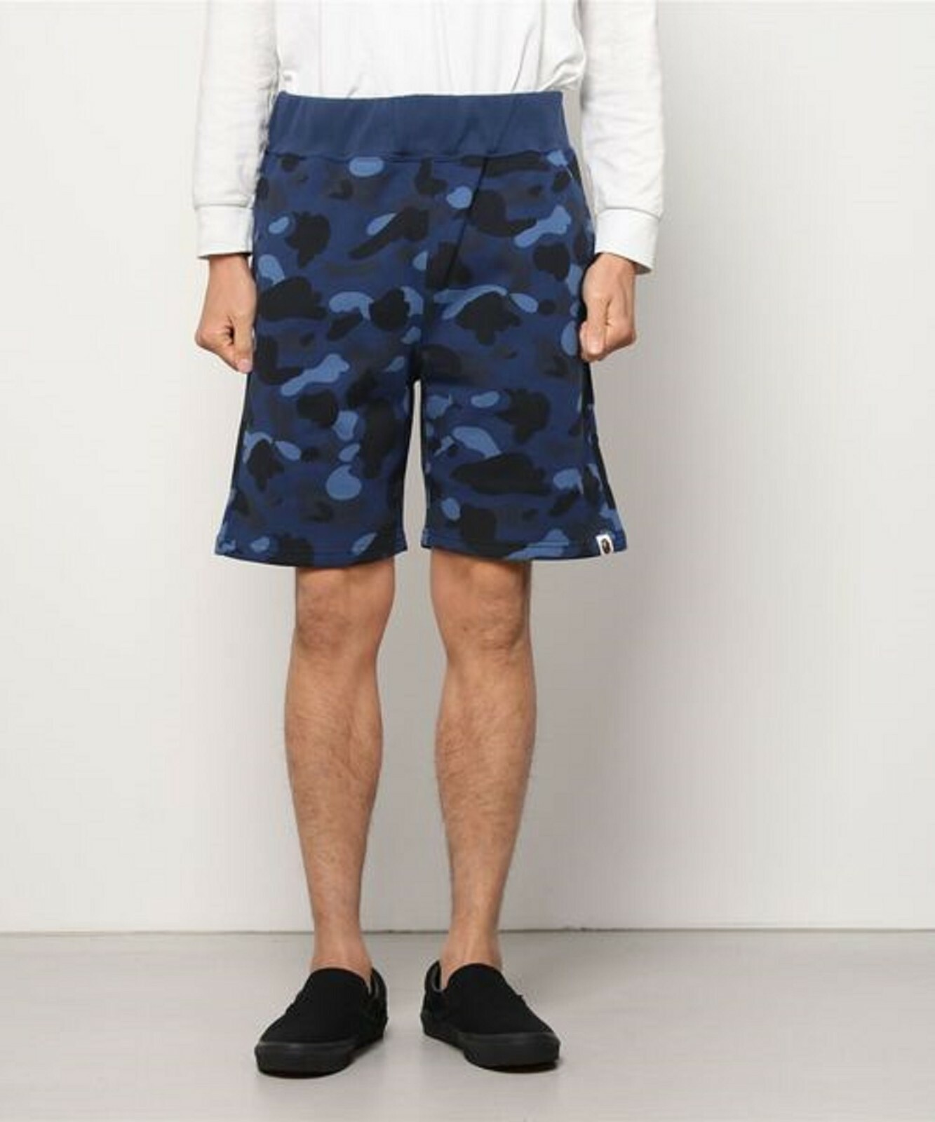 Pre-owned A Bathing Ape Men's -online Exclusive- Color Camo Sweat Shorts 1h75153002 Z In Navy