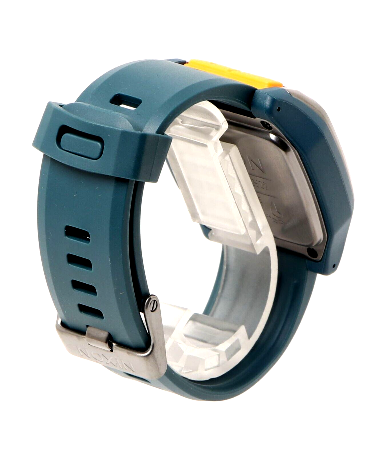 Pre-owned Nixon High Tide Men's Digital Surfing Watch Quartz Blue Resin Silicone Band