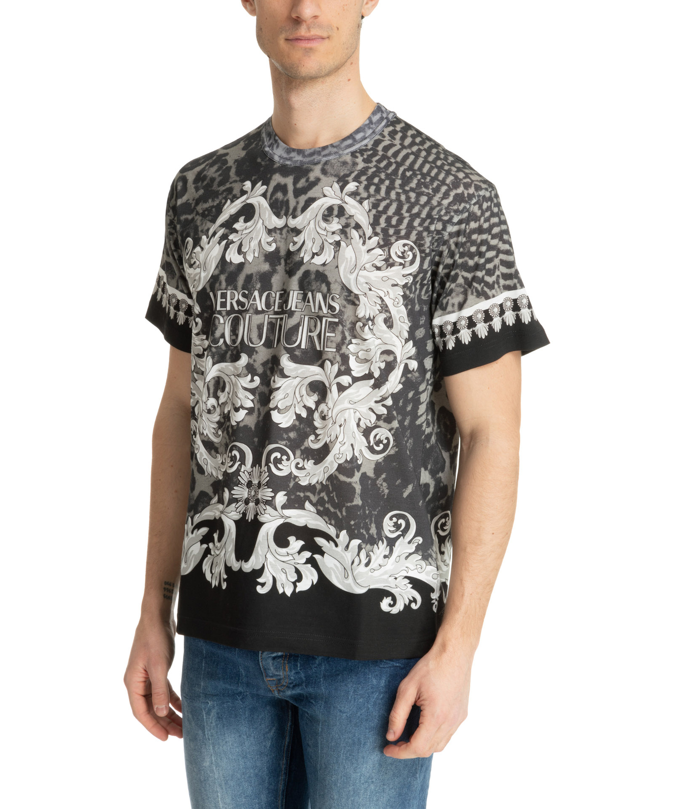 VERSACE JEANS COUTURE VERSACE JEANS COUTURE T-SHIRT HERREN E76GAH6RA-EJS327_E899 BLACK SCHWARZ SHIRT