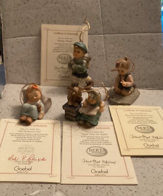 Goebel Berta Hummel Christmas Ornaments Studio Hummel 4-pc Set #27 Mint in Box