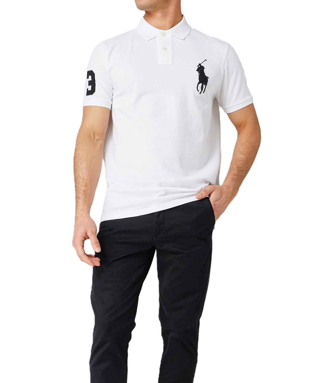 *NWT - POLO RALPH LAUREN Mens Big Pony Custom Fit Polo Shirt - WHITE - S - XXL