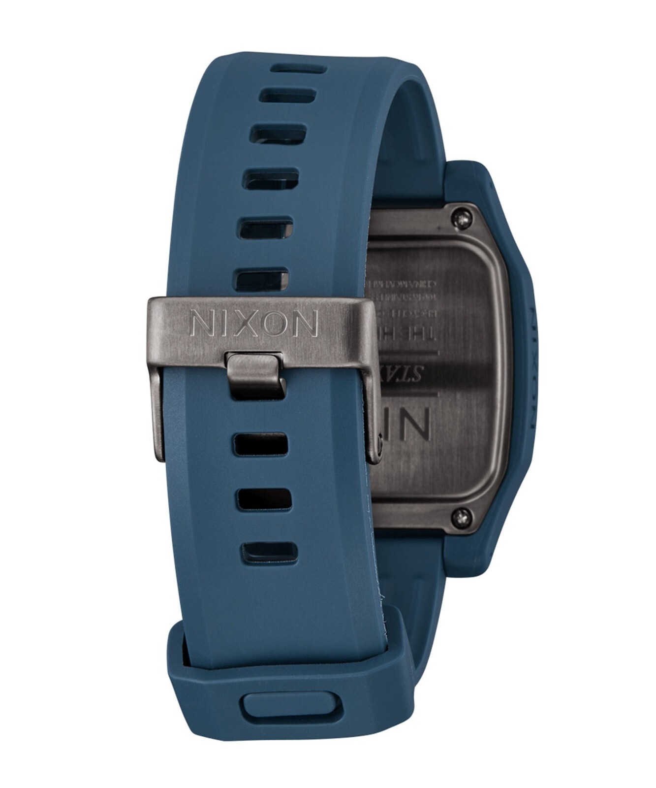 Pre-owned Nixon High Tide Men's Digital Surfing Watch Quartz Blue Resin Silicone Band