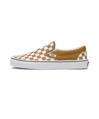 Vans Classic Slip-On - (COLOR THEORY) CHECKERBOARD GOLDEN BROWN VN000BVZ1M71