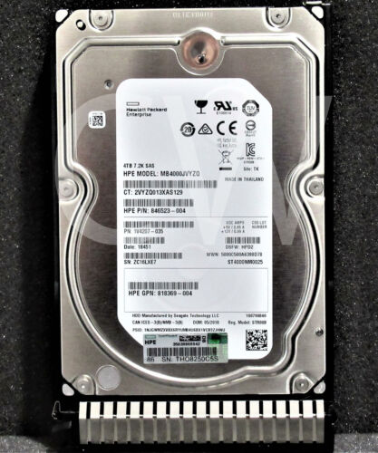 872745-001 872487-B21 HPE 4TB 7200RPM 12Gbps 3.5 872745-001 872487-B21 HPE 4TB 7200RPM 12Gbps 3.5